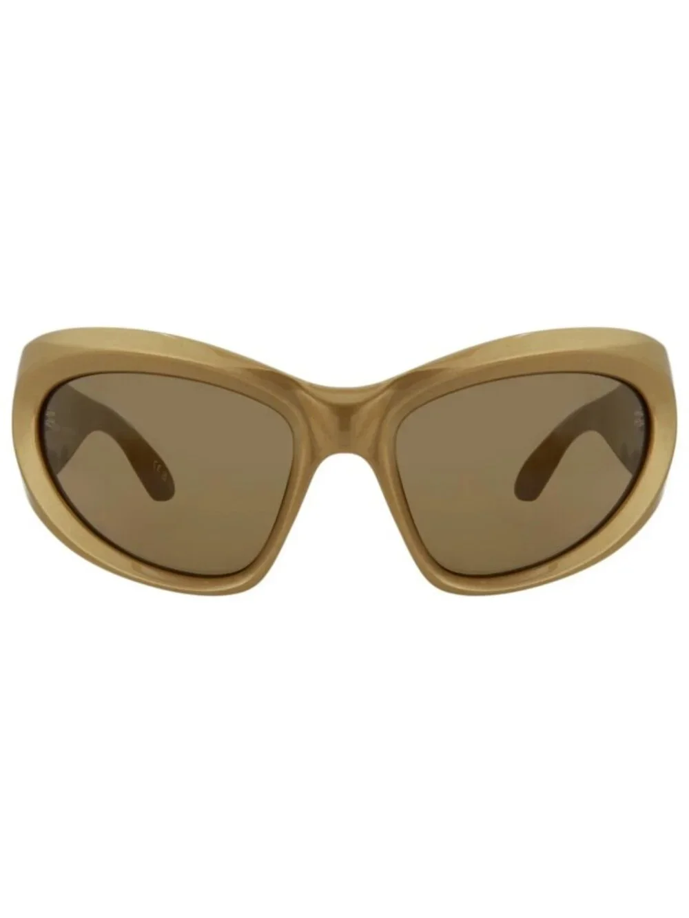 New Balenciaga Women's Sunglasses Shield Wrap Bio Injection Frame Unisex Gold